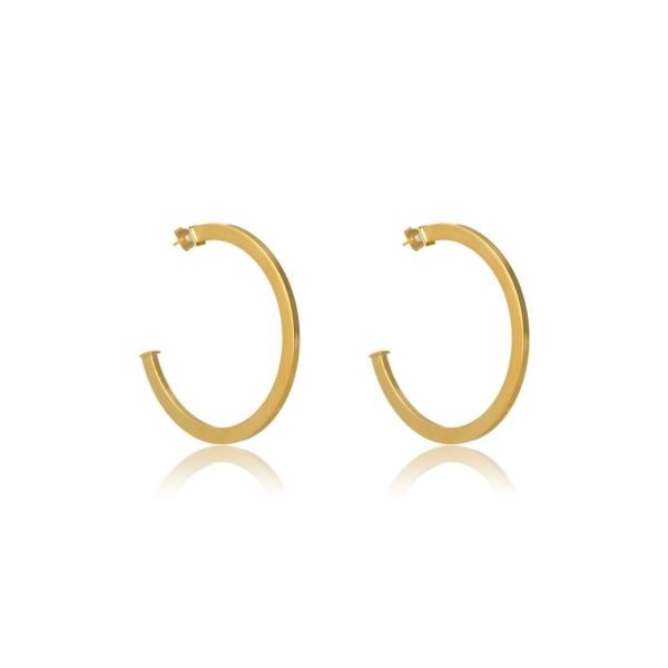 Brinco Argola Grande Clássica Banhado em Ouro 18k - Dourado