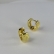 Brinco de Argolinha Grossa Trabalhada Banhado em Ouro 18k - Dourado