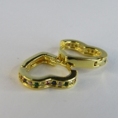 Brinco De Coração Com Micro Zircônia Incrustada Banhado em Ouro 18k - Dourado