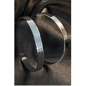 Brinco Argola Grande Grossa Clássica Banhado em Ródio Branco - Branco