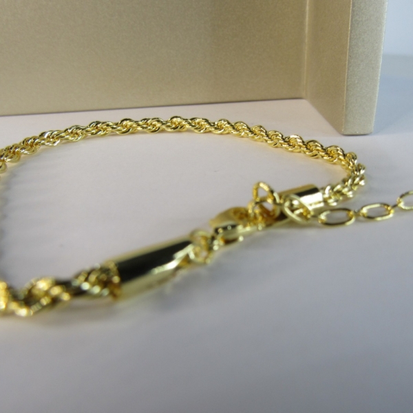 Pulseira Cordão Baiano 3,0 Banhado em Ouro 18k - Dourado