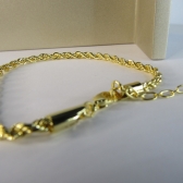 Pulseira Cordão Baiano 3,0 Banhado em Ouro 18k - Dourado