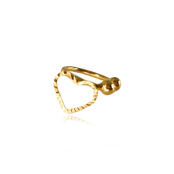 Piercing Fake com Coração Banhado em Ouro 18k - Dourado