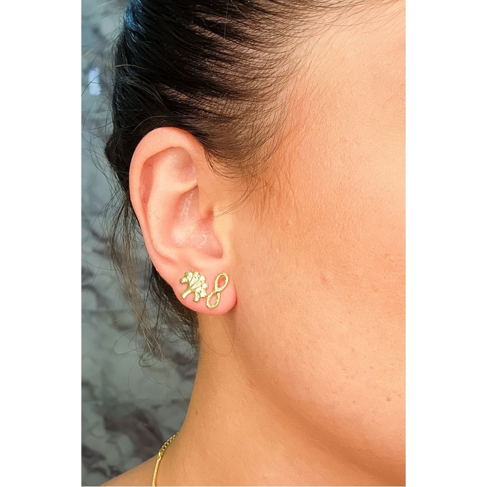 Duo Arvore Da Vida E Infinito Banhado em Ouro 18k - Dourado