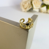 Piercing Fake Vazado com Zircônia Banhado em Ouro 18k - Dourado