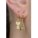 Brinco Duo Argolinha Chave e Cadeado Banhado em Ouro 18k - Dourado