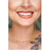 Choker Corrente com Bolinha Lisa Banhado em Ouro 18k - Dourado