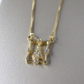 Escapulário Nossa Senhora Aparecida Com Zircônia Banhado em Ouro 18k - Dourado