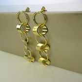 Brinco Grande de Círculos Interligados Banhado em Ouro 18k - Dourado