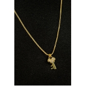 Colar com Pingente Pequeno de Chave Banhado em Ouro 18k - Dourado