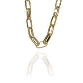 Pulseira de Elos Intercalados Grandes Banhados a Ouro 18k - Dourado