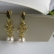Brinco Grande de Fio com Circulo Dourado e Pérola Banhado em Ouro 18k - Dourado