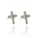 Brinco de Cruz com Zircônias Brancas em Prata 925 - Prateado
