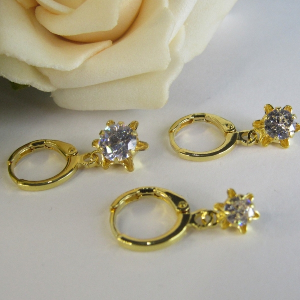 Trio Argolinha Estrelinha de Zircônia Banhado em Ouro 18k - Dourado