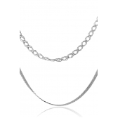 Colar Duplo com Correntes Grossas Banhado em Ródio Branco - Prateado