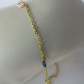Tornozeleira Com Zircônia Coloridas Banhado em Ouro 18k - Dourado
