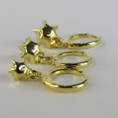 Trio Argolinha Estrelinha de Zircônia Banhado em Ouro 18k - Dourado