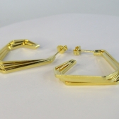 Brinco Argola Três Triangulos Banhado em Ouro 18k - Dourado