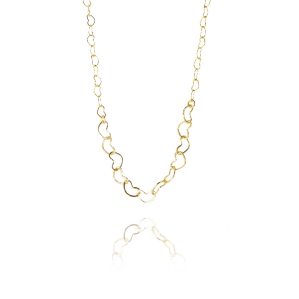 Tornozeleira com Corrente de Corações Pequenos Banhado em Ouro 18k - Dourado