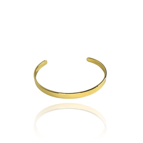 Bracelete Liso Largo Banhado em Ouro 18k - Dourado