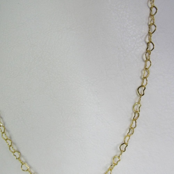 Colar de Corrente com Elos em Coração Banhado em Ouro 18k - Dourado