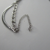 Colar Duplo com Correntes Grossas Banhado em Ródio Branco - Prateado