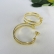 Brinco Argola Media Dupla Vazada Banhado em Ouro 18k - Dourado