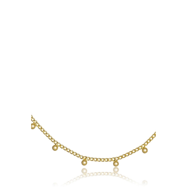 Choker Corrente com Bolinha Lisa Banhado em Ouro 18k - Dourado