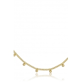 Choker Corrente com Bolinha Lisa Banhado em Ouro 18k - Dourado