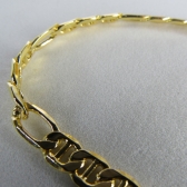 Pulseira Corrente com Elo Sequenciado Banhado em Ouro 18K MASCULINA - Dourado