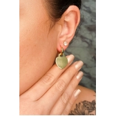 Brinco Argolinha com Chapa de Coração Banhado em Ouro 18k - Dourado