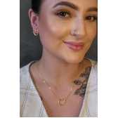 Conjunto de Coração Vazado - Dourado