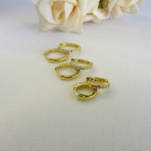 Trio de Brincos de Argolinha Fino Banhado em Ouro 18k - Dourado