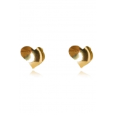Brinco Coração Oval Banhado em Ouro 18k - Dourado