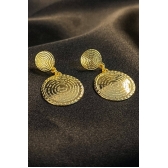 Brinco Médio Medalha Pai Nosso Banhado em Ouro 18k - Dourado